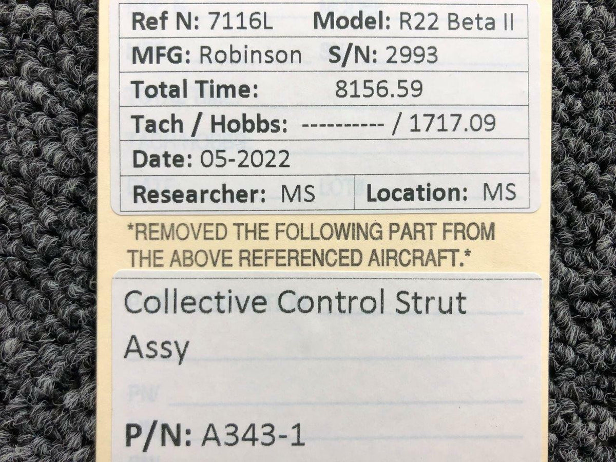 Robinson A343-1 Robinson R22 Collective Control Strut Assembly