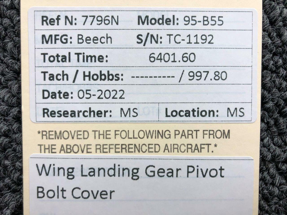 Beechcraft Parts Beechcraft 95-B55 Wing Landing Gear Pivot Bolt Cover