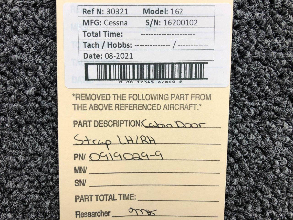 0919029-9 Cessna C-162 Cabin Door Strap LH / RH BAS Part Sales | Airplane Parts
