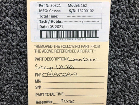 0919029-9 Cessna C-162 Cabin Door Strap LH / RH BAS Part Sales | Airplane Parts