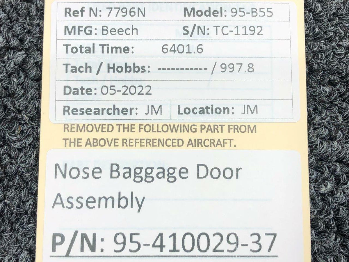 Beechcraft Parts 95-410029-37 Beechcraft 95-B55 Nose Baggage Door Assembly