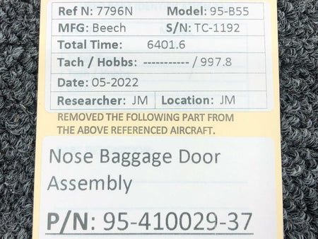 Beechcraft Parts 95-410029-37 Beechcraft 95-B55 Nose Baggage Door Assembly