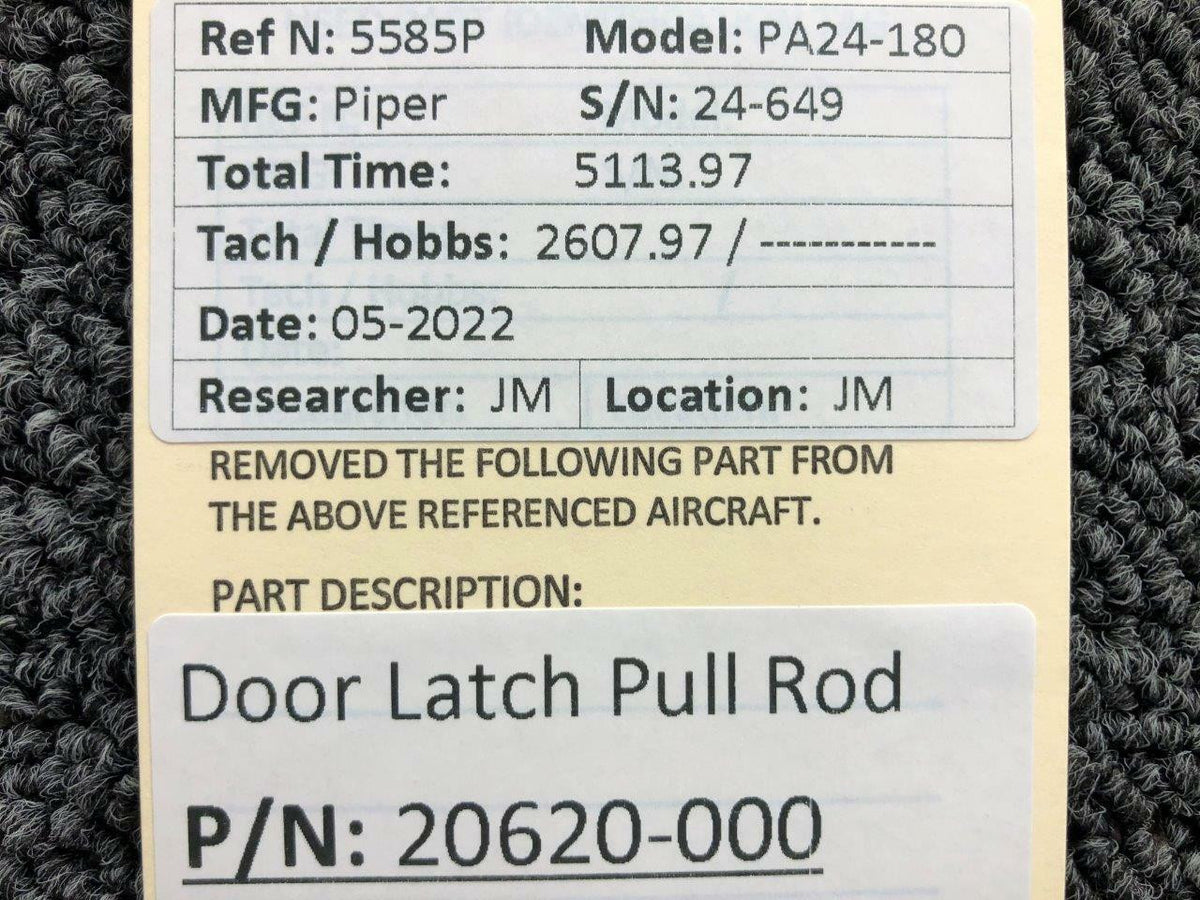 Piper Aircraft Parts 20620-000 Piper PA24-180 Door Latch Pull Rod