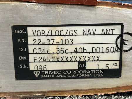 Trivec 22-37-103 Trivec Corp VOR / LOC / GS / Navigation Antenna