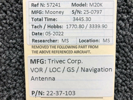 Trivec 22-37-103 Trivec Corp VOR / LOC / GS / Navigation Antenna
