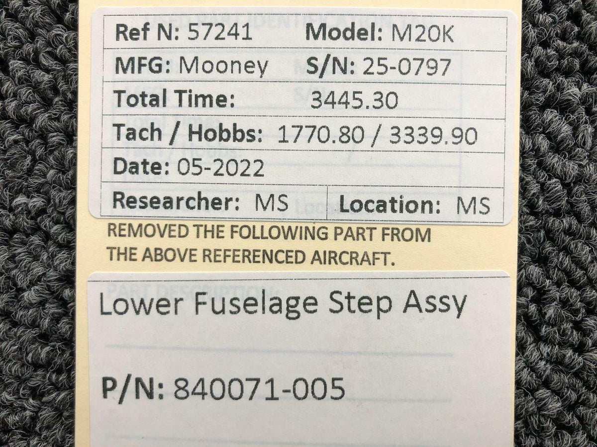 Mooney Aircraft Parts and Accessories 840071-005 Mooney M20K Lower Fuselage Step Assembly