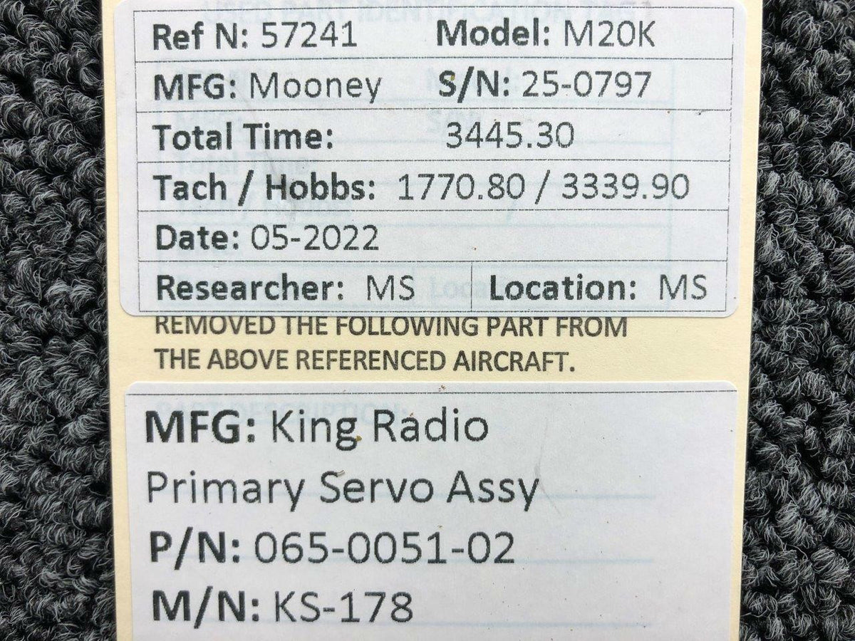 King Radio 065-0051-02 King Radio KS-178 Primary Servo Assembly