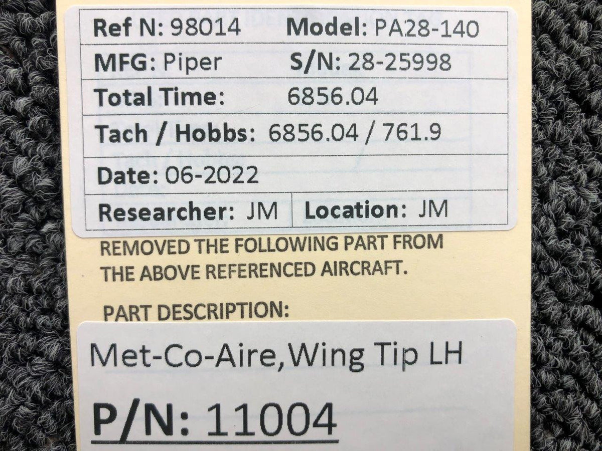 11004 Met-Co-Aire Wing Tip Assembly LH BAS Part Sales | Airplane Parts