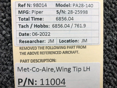 11004 Met-Co-Aire Wing Tip Assembly LH BAS Part Sales | Airplane Parts
