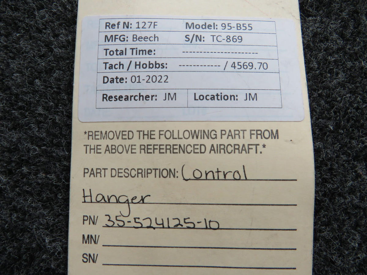 Beechcraft Parts 35-524125-10 Beechcraft 95-B55 Control Hanger Assembly