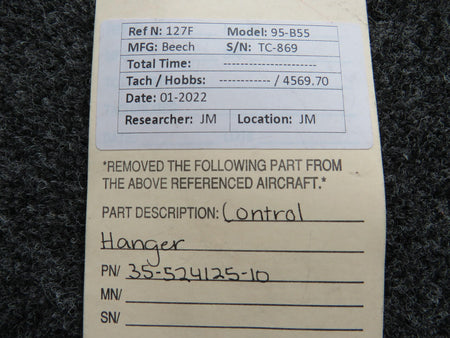 Beechcraft Parts 35-524125-10 Beechcraft 95-B55 Control Hanger Assembly
