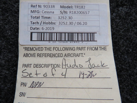 Cessna Aircraft Parts Cessna TR182 Audio Jack Set of 4 Volts 14-28