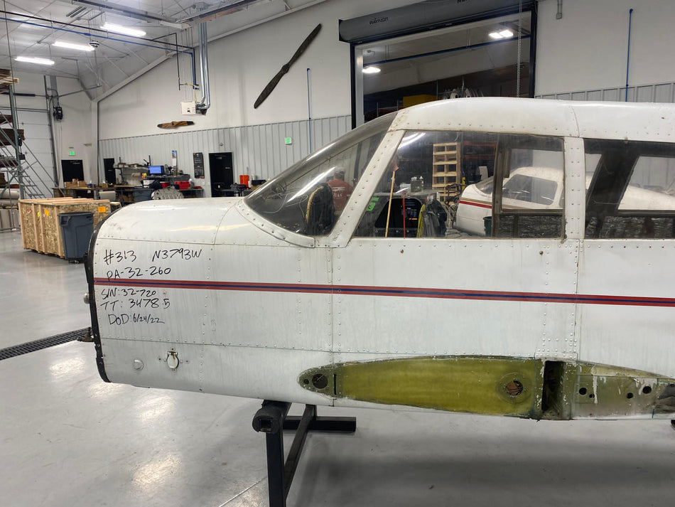 Piper Aircraft Parts Piper PA-32-260 Fuselage Assy W/ Airworthiness, Bill of Sale, Data Tag, and Log Books