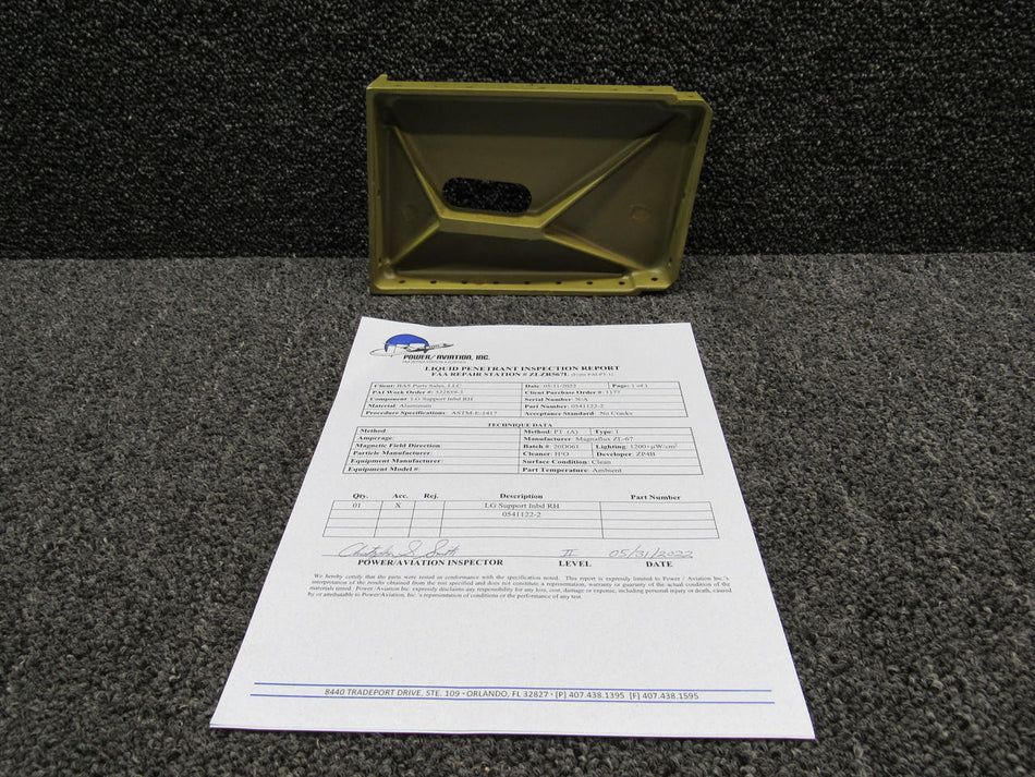 Cessna Aircraft Parts 0541122-2 Cessna 172H Main Landing Gear Support Inbd RH W/ Magnaflux and 8130-3