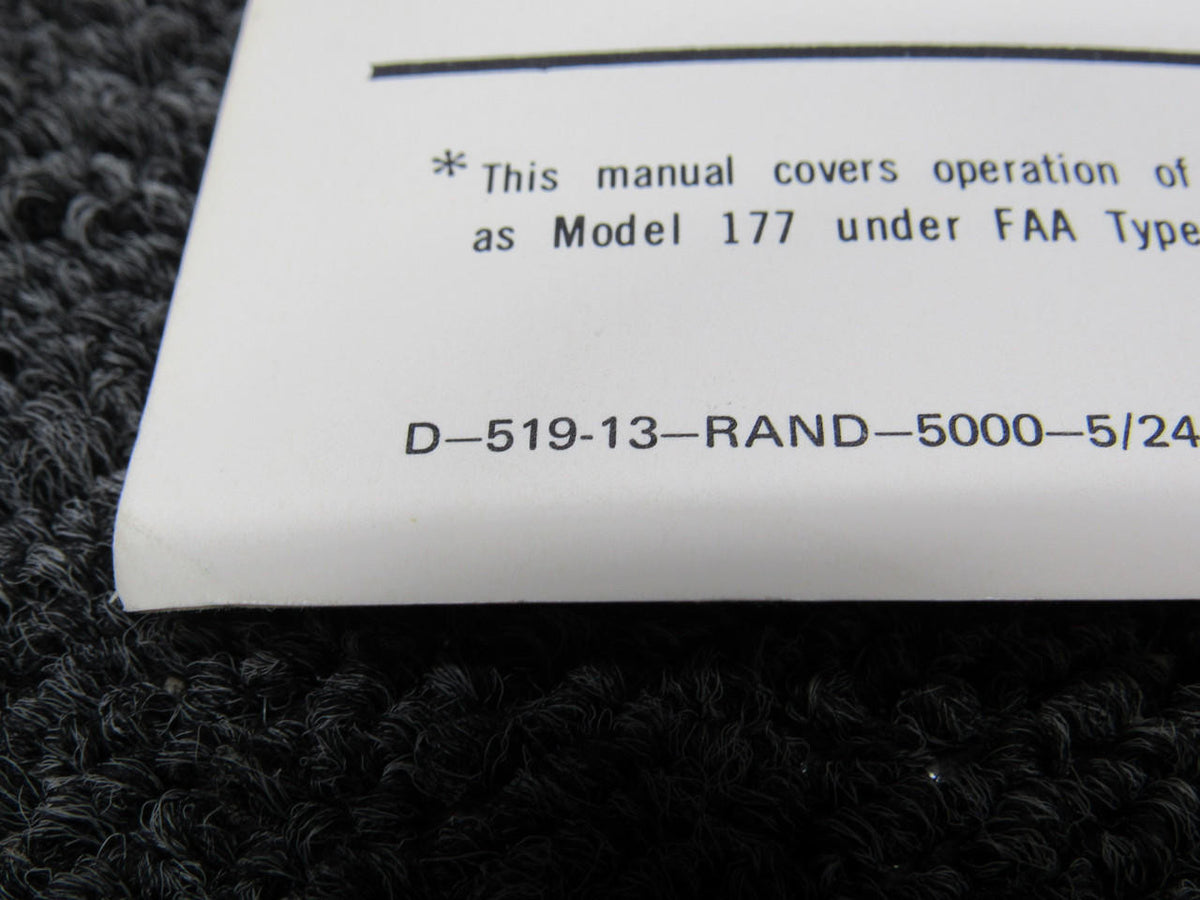 D519-13 1968 Cessna 177 and Cardinal Owners Handbook BAS Part Sales | Airplane Parts