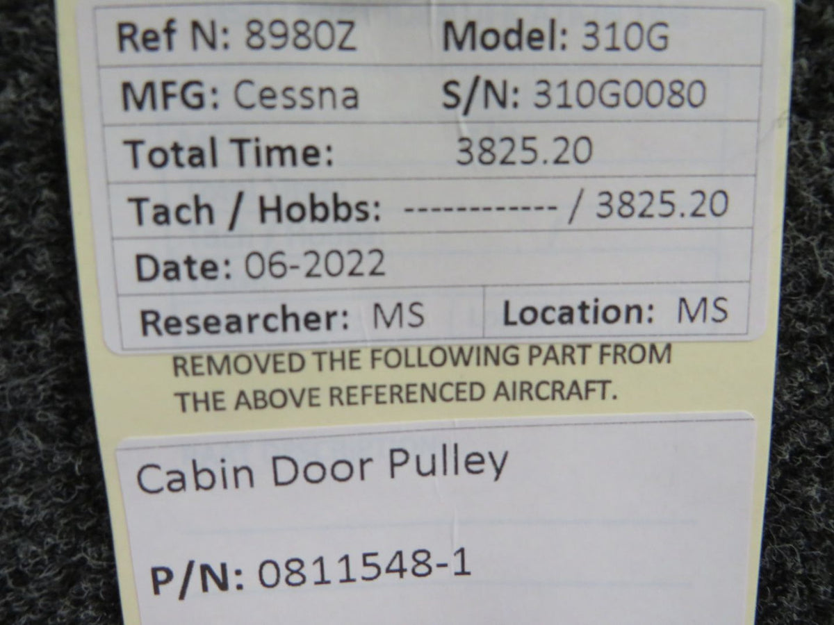 0811548-1 Cessna 310G Cabin Door Pulley BAS Part Sales | Airplane Parts