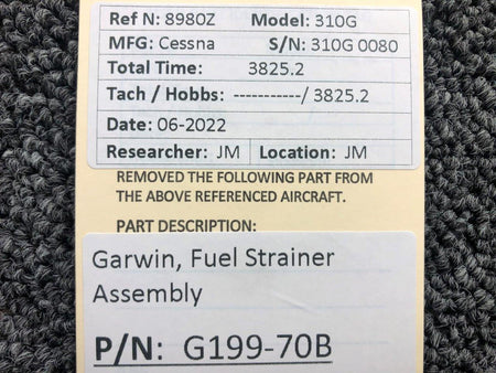 Garwin G199-70B Garwin Fuel Strainer Assembly