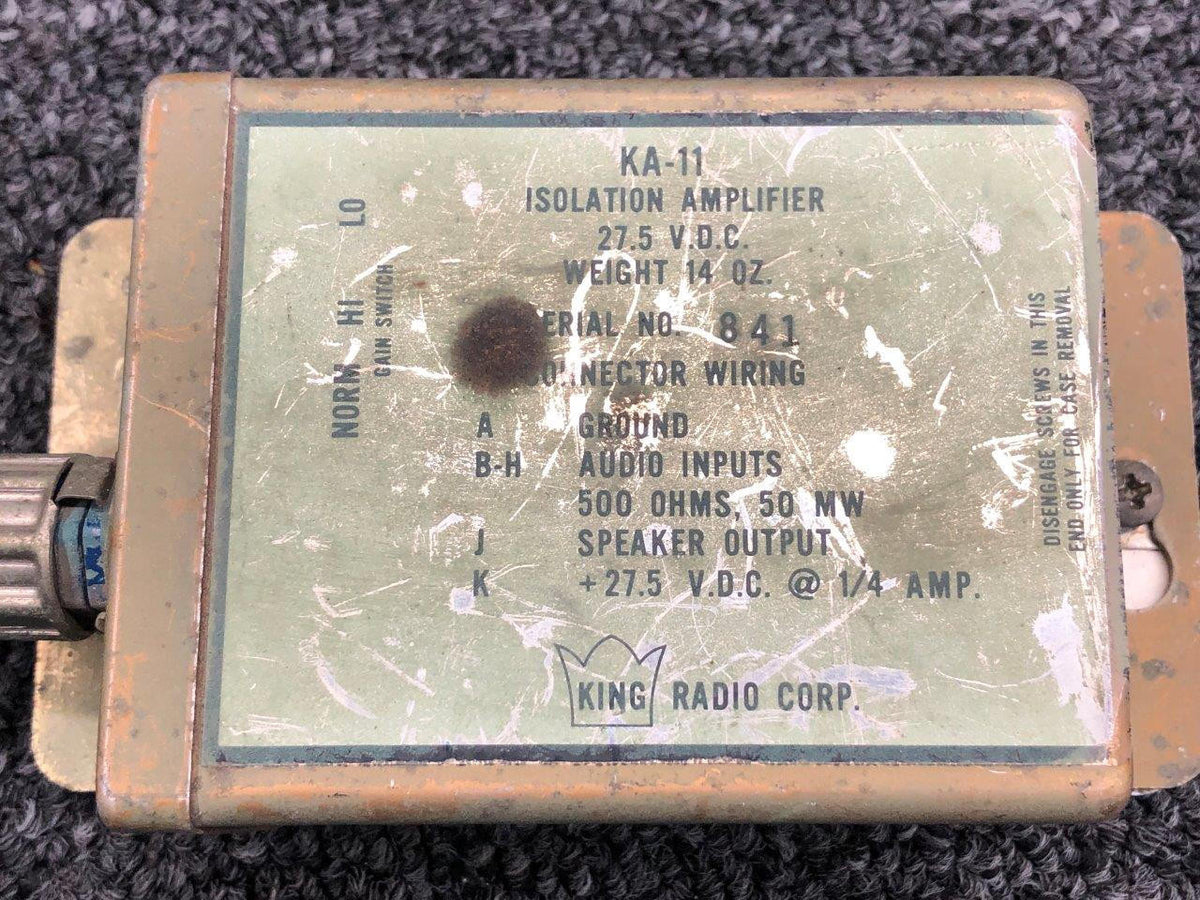 King Radio KA-11 King Radio Isolation Amplifier Assembly Volts 28 CORE
