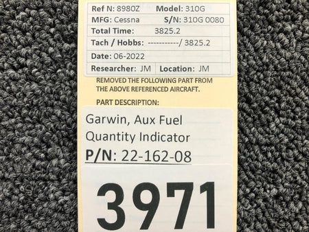 22-162-08 Garwin Auxiliary Fuel Quantity Indicator BAS Part Sales | Airplane Parts