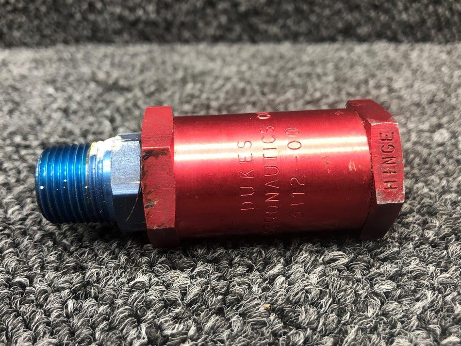 3112-00 Dukes Astronautics Check Valve BAS Part Sales | Airplane Parts