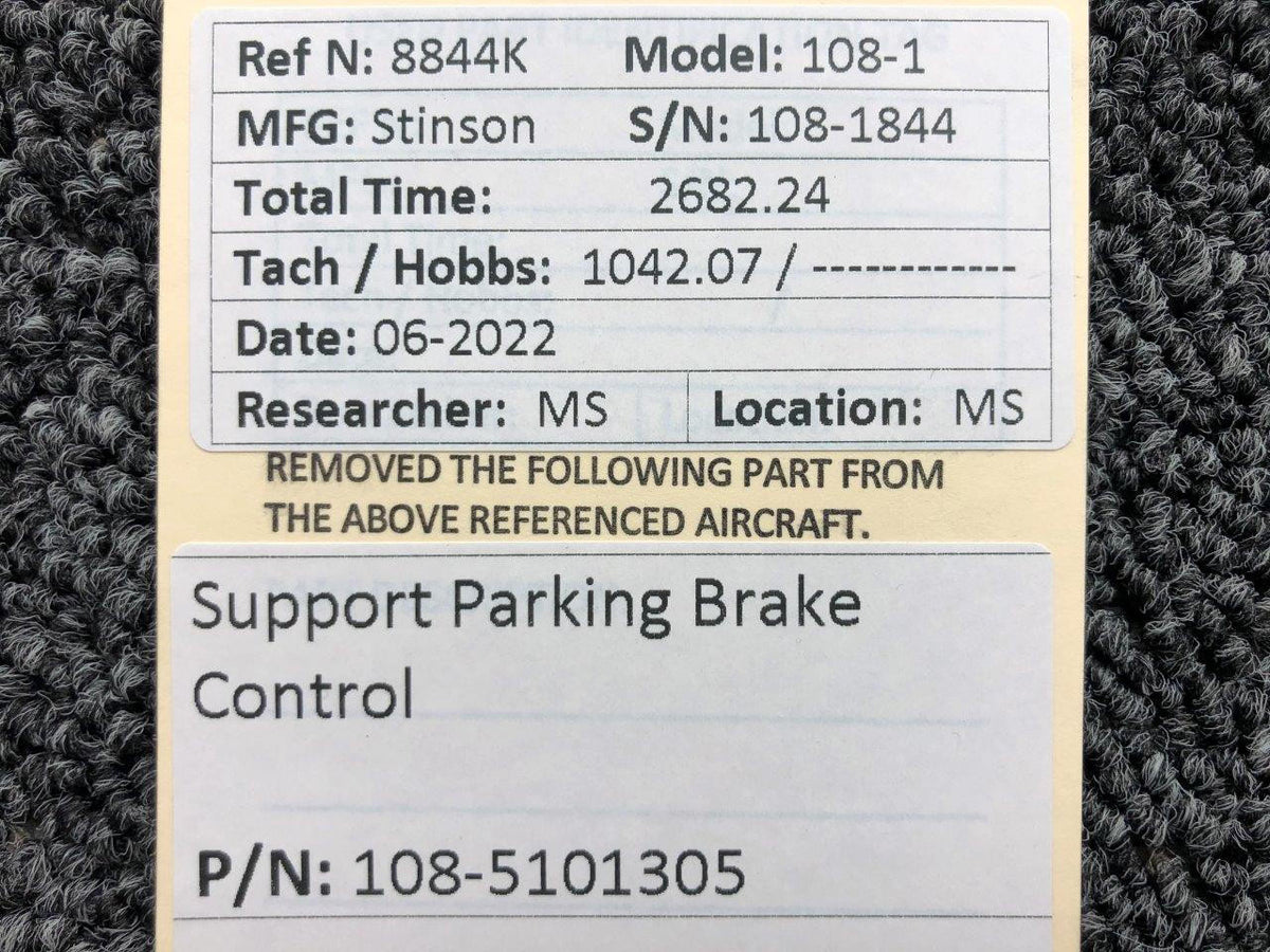 108-5101305 Stinson 108-1 Support Parking Brake Control BAS Part Sales | Airplane Parts