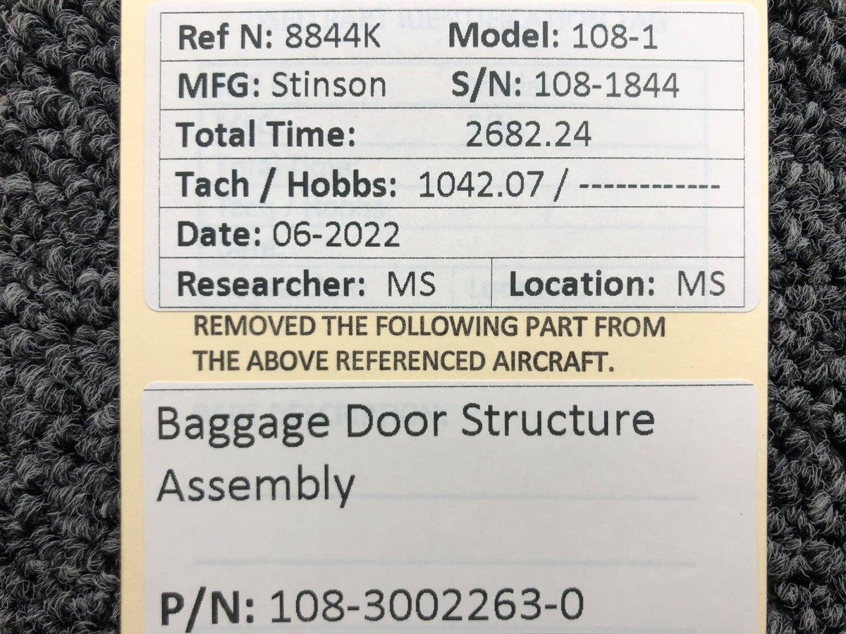 Stinson 108-3002263-0 Stinson 108-1 Baggage Door Structure Assembly