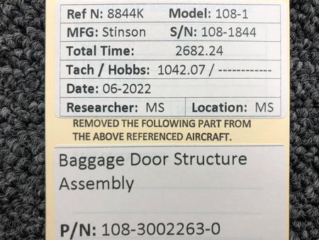 Stinson 108-3002263-0 Stinson 108-1 Baggage Door Structure Assembly