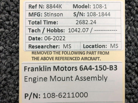 Franklin 108-6211000 Franklin 6A4-150-B3 Engine Mount Assembly