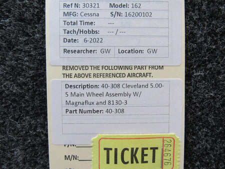 Cleveland 40-308 Cleveland 5.00-5 Main Wheel Assembly W/ Magnaflux and 8130-3