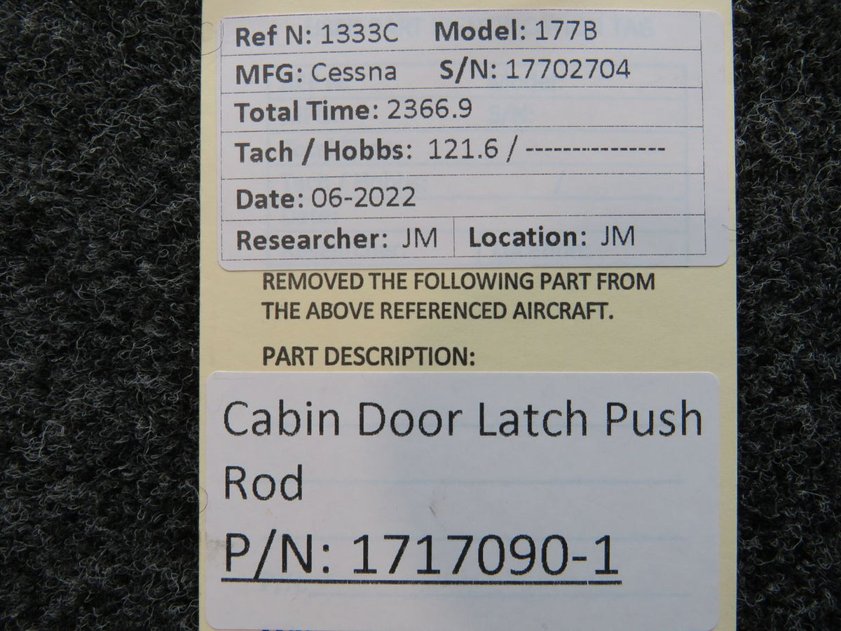 1717090-1 Cessna 177B Cabin Door Latch Push Rod BAS Part Sales | Airplane Parts