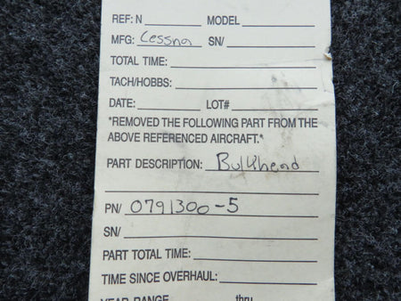 Cessna Aircraft Parts 0791300-5 Cessna Bulkhead Assembly