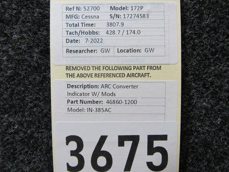 ARC 46860-1200 ARC IN-385AC Converter Indicator W/ Mods