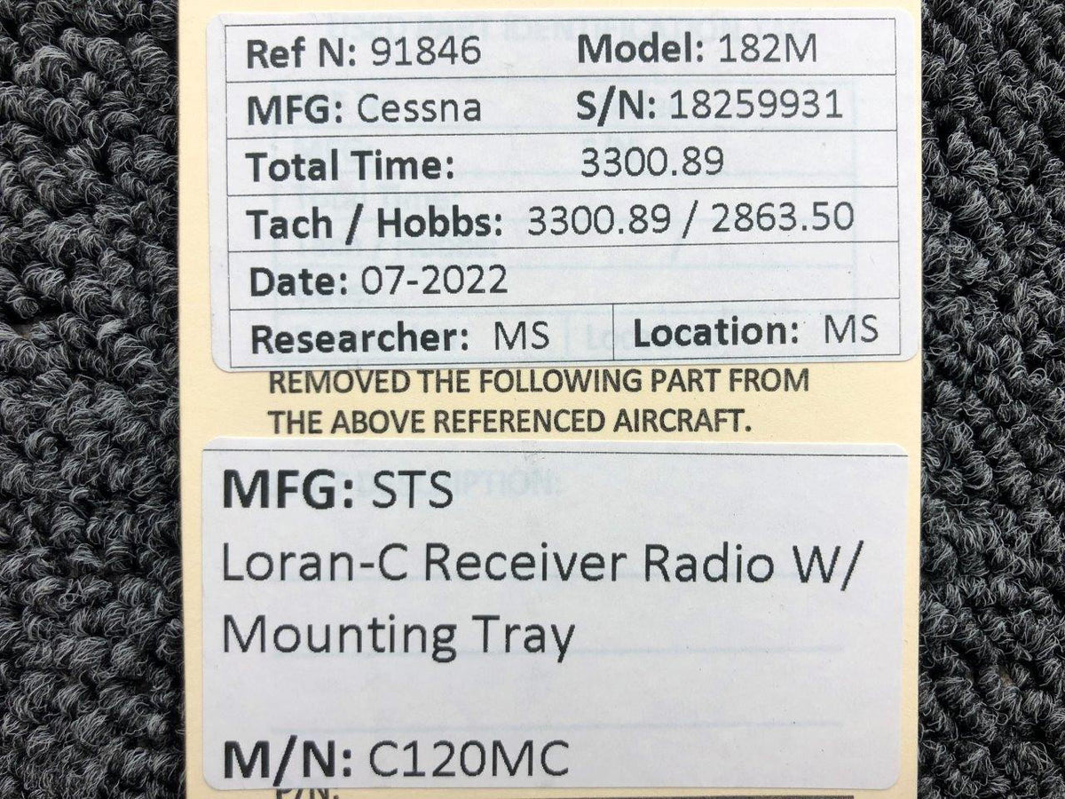 STS C120MC STS Loran-C Receiver Radio W/ Mounting Tray