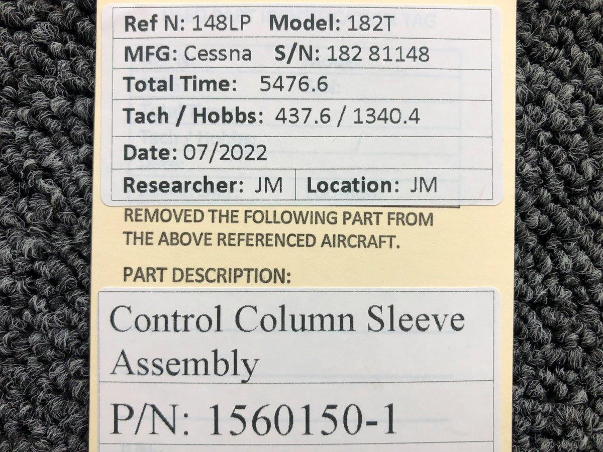 Cessna Aircraft Parts 1560150-1 Cessna 182T Control Column Sleeve Assembly