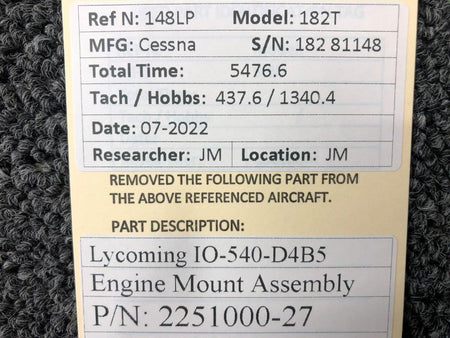 Lycoming 2251000-27 Lycoming IO-540-D4B5 Engine Mount Assembly