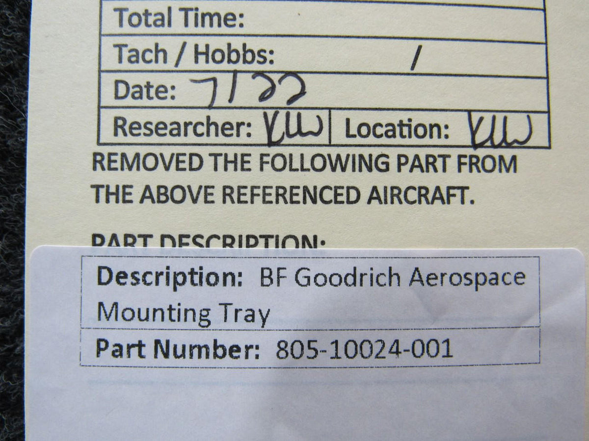 BF Goodrich / Aerospace 805-10024-001 BF Goodrich Aerospace Mounting Tray
