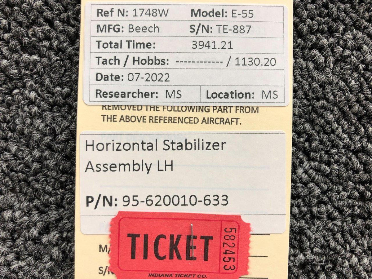Beechcraft Parts 95-620010-633 Beechcraft E-55 Horizontal Stabilizer Assembly LH