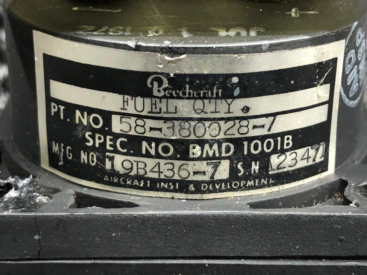 58-380028-7 (MPN: BMD-1001B) Aircraft Instruments Fuel Quantity Indicator BAS Part Sales | Airplane Parts