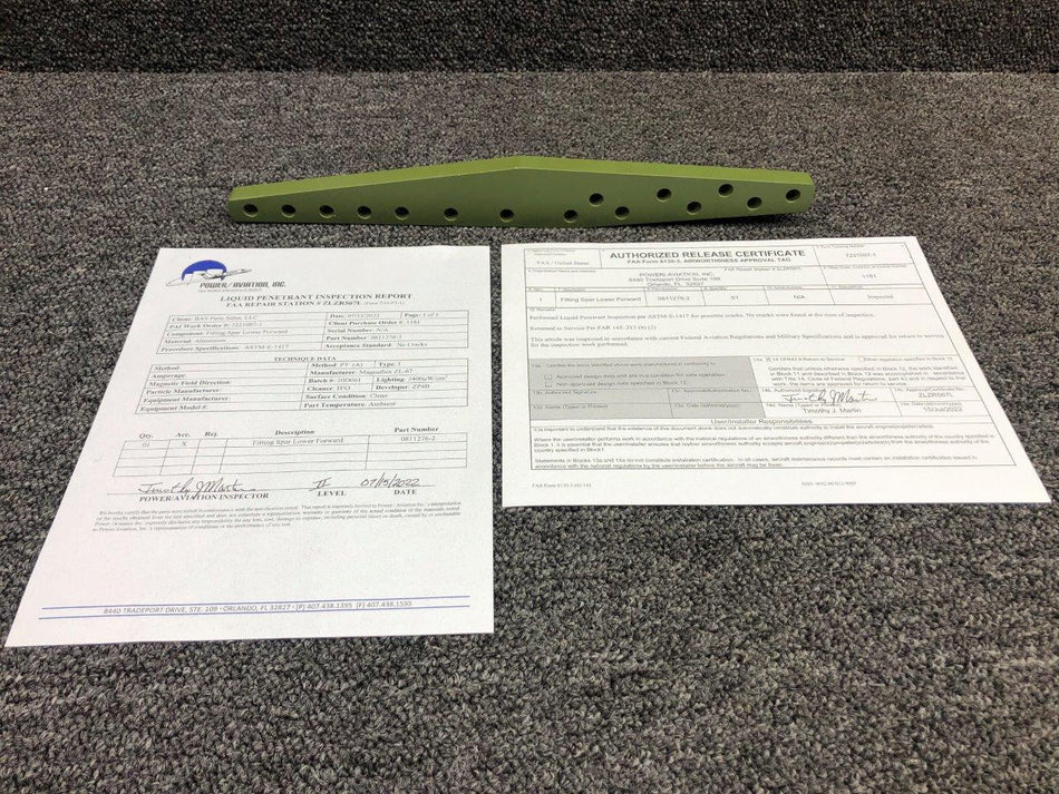 0811276-2 Cessna 310G Lower Spar Fitting FWD LH and AFT RH with 8130, PAI-PT-1