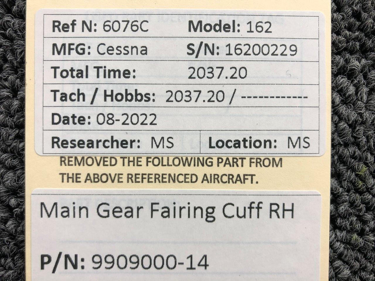 Cessna Aircraft Parts 9909000-14 Cessna 162 Main Gear Fairing Cuff RH