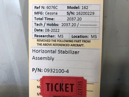 Cessna Aircraft Parts 0932100-4 Cessna 162 Horizontal Stabilizer Assembly