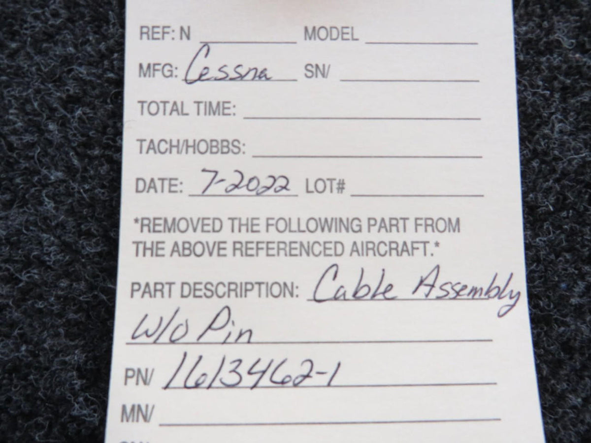 Cessna Aircraft Parts 1613462-1 Cessna Cable Assembly Minus Pin