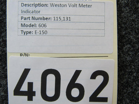 Weston 115,131 Weston 606 Volt Meter Indicator