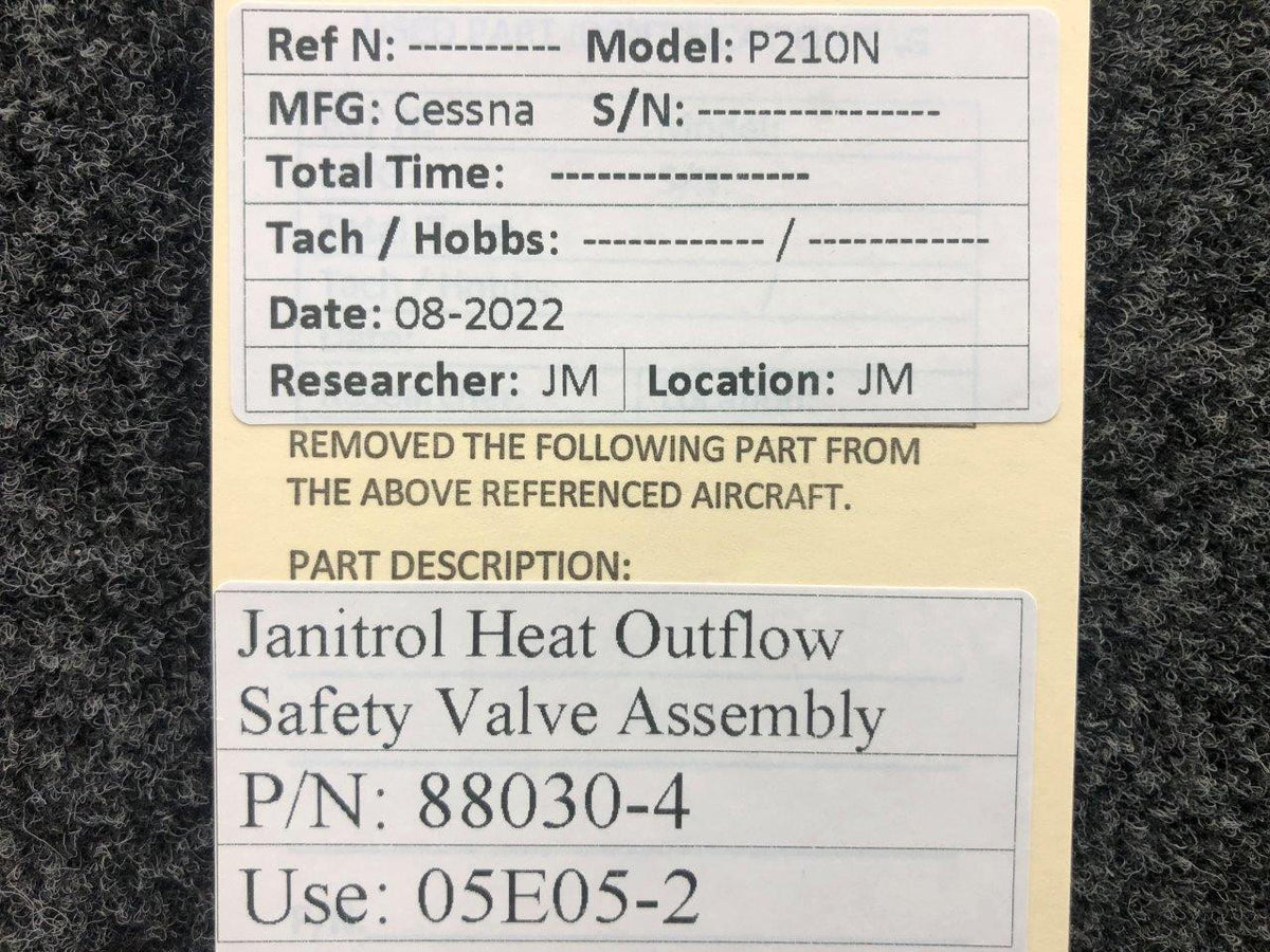 Janitrol 88030-4 USE 05E05-2 Janitrol Heat Outflow Safety Valve Assembly