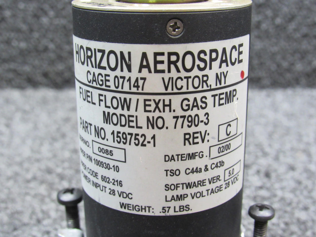 Horizon Aerospace 159751-1 Horizon Aerospace 7790-3 Fuel Flow / EGT Indicator Volts 28