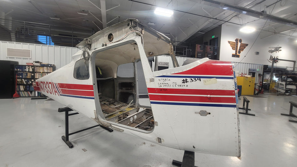 Cessna 172 Fuselage with Bill of Sale, Data Tag, and Log Books