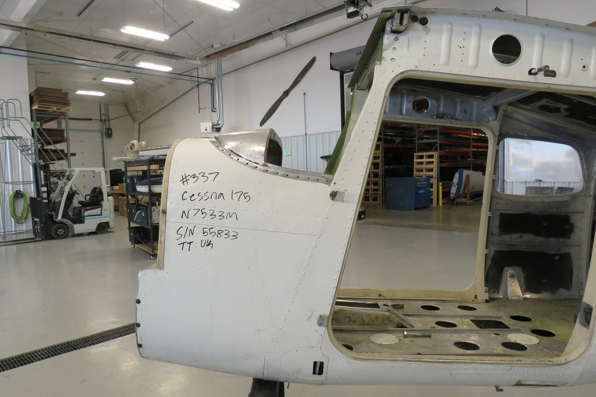 Cessna Aircraft Parts Firewall P/N 0591301-7 Cessna 175 Fuselage W/ Bill of Sale and Data Tag