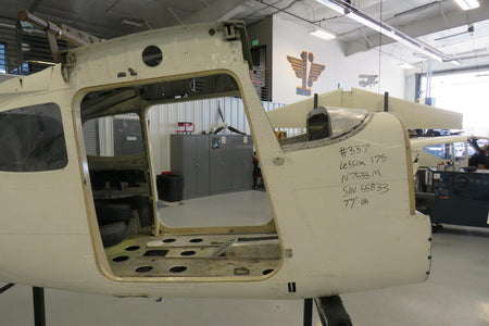 Cessna Aircraft Parts Firewall P/N 0591301-7 Cessna 175 Fuselage W/ Bill of Sale and Data Tag