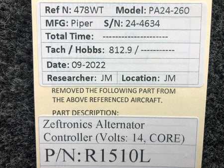 Zeftronics R1510L Zeftronics Alternator Controller Volts 14 CORE