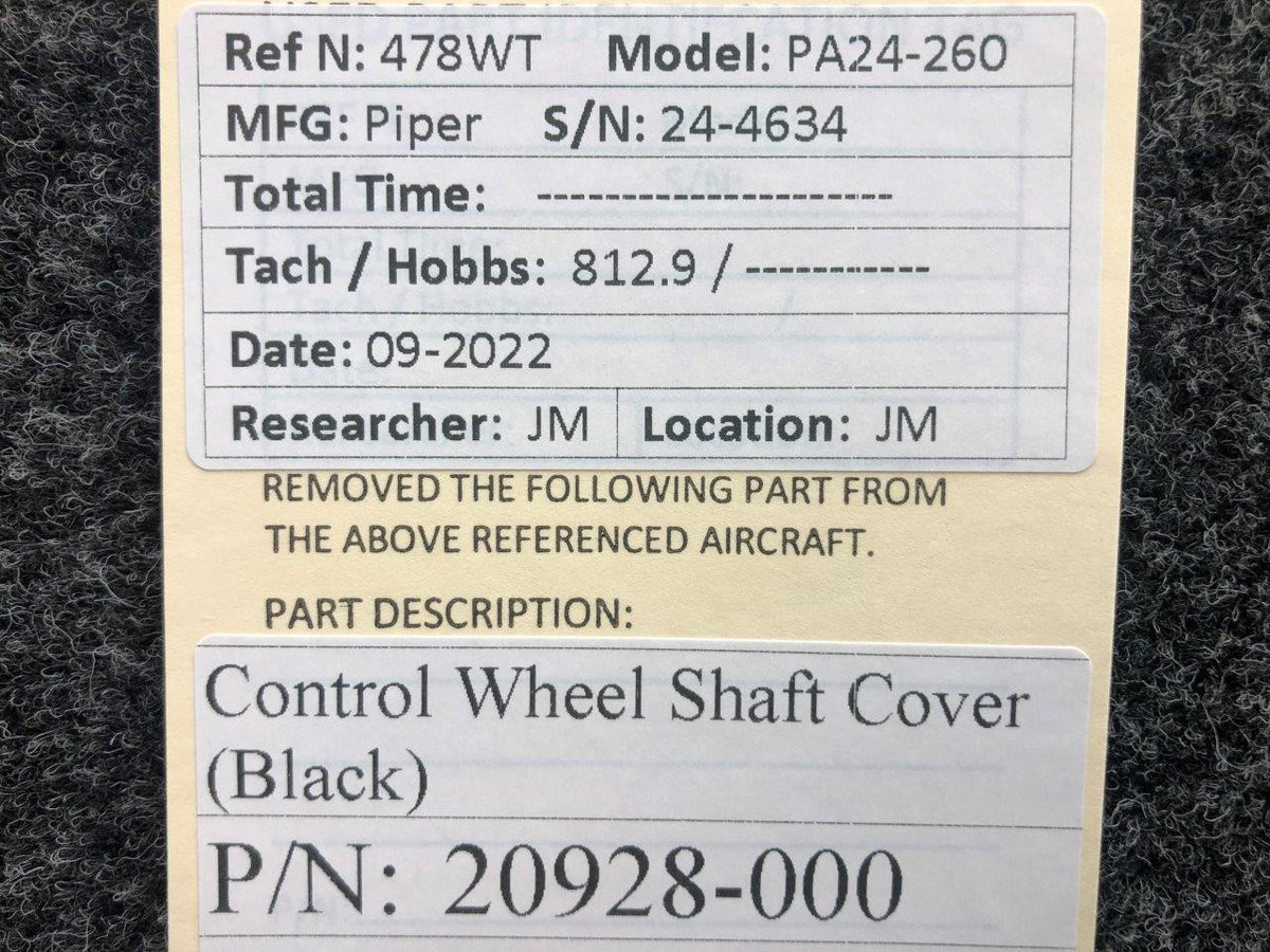 Piper Aircraft Parts 20928-000 Piper PA24-260 Control Wheel Shaft Cover